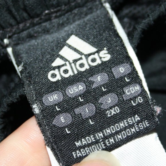 Men's Black and white Three Stripe Pants size Large Adidas - Picture 4 of 5